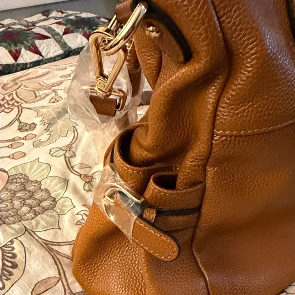 Elegant Kattee Brown Leather Tote Bag shoulder purse, large new with tags - Picture 3 of 13